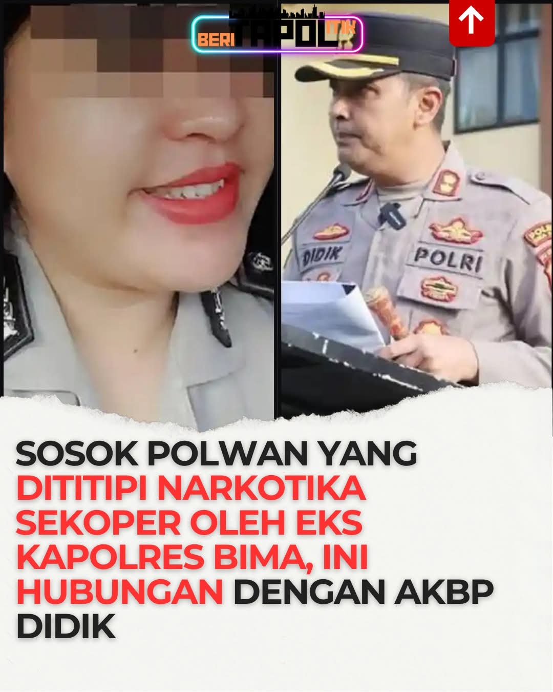 Inilah Sosok Polwan Yang Dititipi Narkotika Sekoper Oleh Eks Kapolres Bima Kota