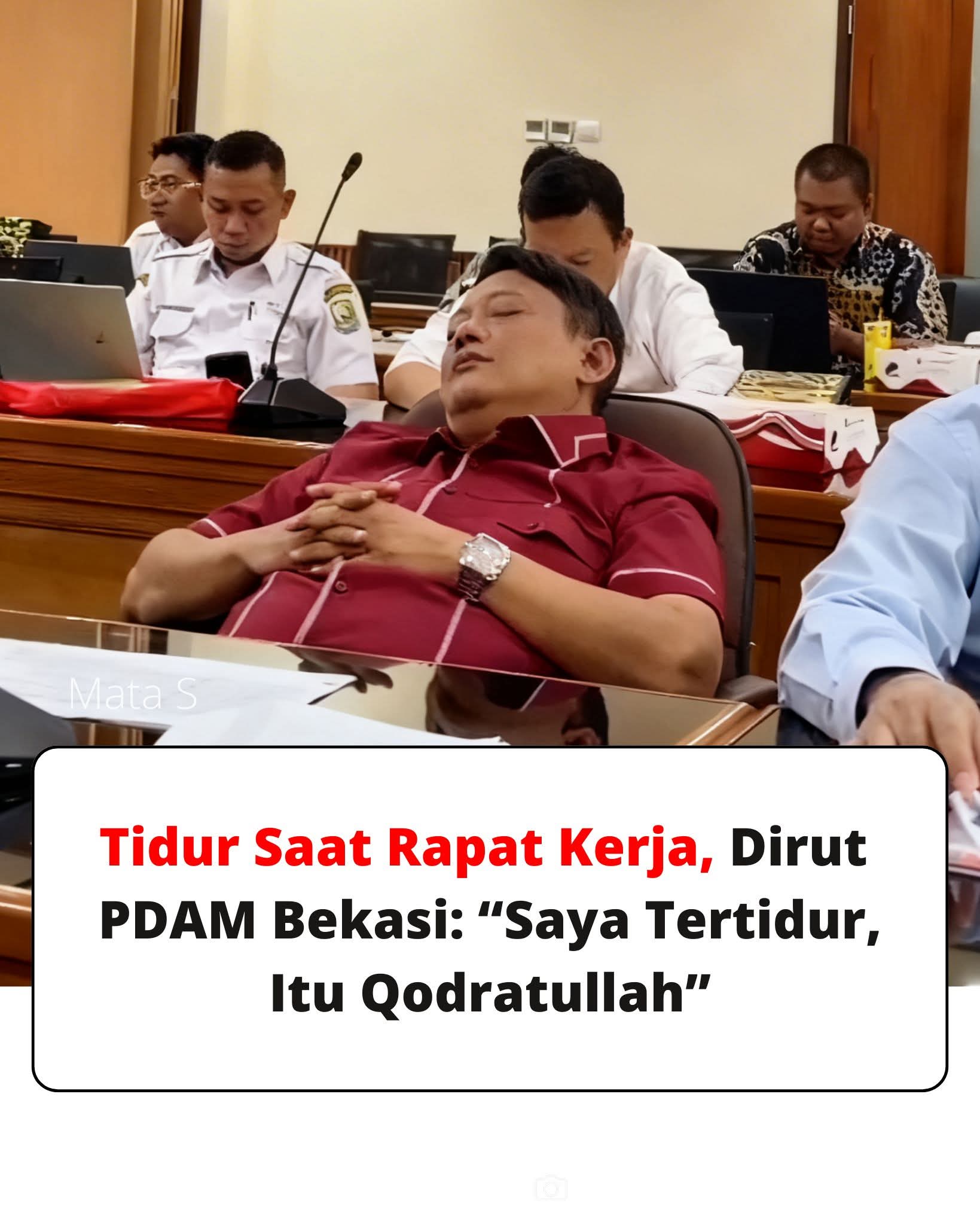 Direktur Utama Perumda Tirta Patriot Kota Bekasi Berikan Klarifikasi Terkait Video Dirinya Tertidur Saat Rapat Kerja Bersama DPRD Kota Bekasi