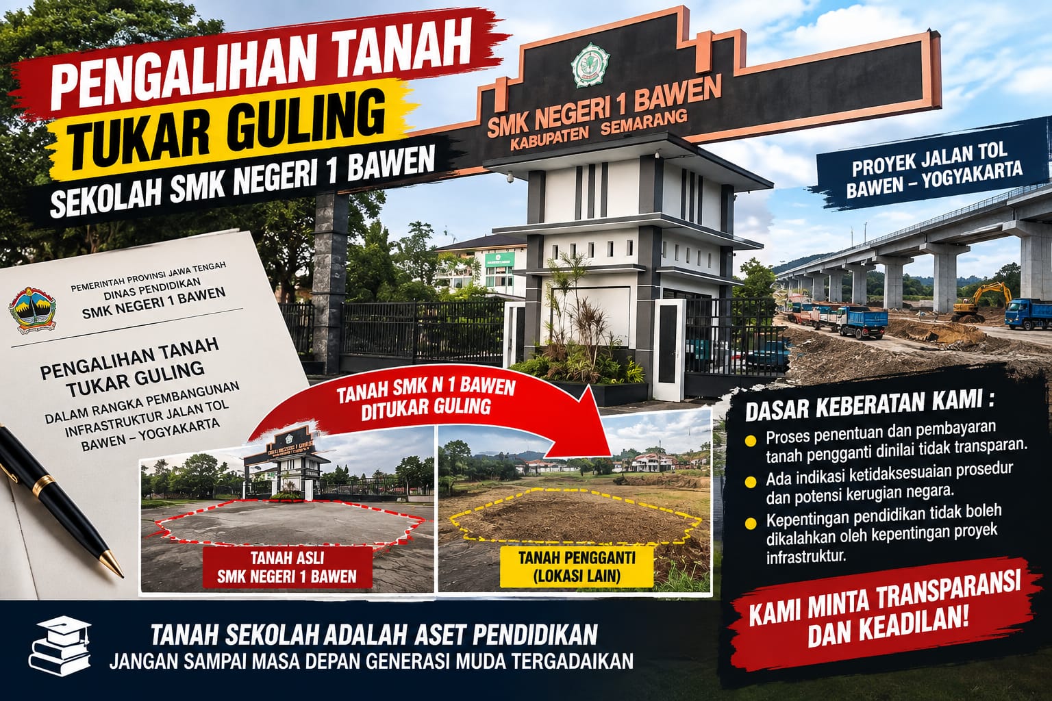 LSM GMPM Sanggah Proses Pengadaan Lahan Pengganti SMKN 1 Bawen, Soroti Dugaan Ketidaktransparanan